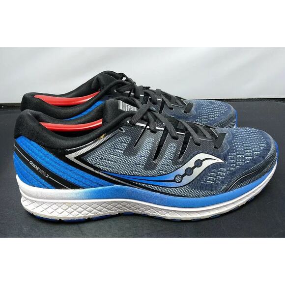 Saucony Guide ISO 2 Running Gym Shoes Sneakers Blue Silver Mens 8 Fast Ship - Picture 8 of 11